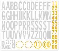 - 1203 - Kit Lettere Adesive Targa, Provincia + Anno