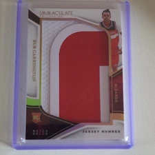 2024-25 Panini Immaculate Bub Carrington RC Rookie Jersey Number Jumbo Patch /50