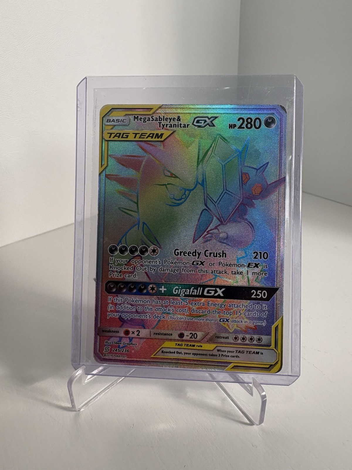 Pokémon TCG Mega Sableye & Tyranitar GX 245/236 Unified Minds Secret Holo