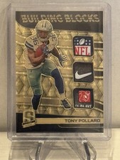 2019 Panini Spectra Building Blocks Tony Pollard #BB18 Gold Prizm /1 (MEM, RC)