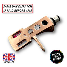 Rose Gold Headshell With Wires for Technics 1200 1210 & More Chrome Polished