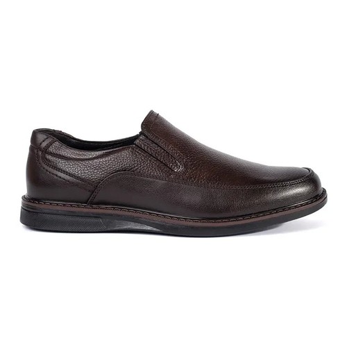 Mocassini Uomo Born Gudmund: Scarpe Slip-on In Pelle Marrone Scuro, Con Pannelli Elasticizzati E Suola Flessibile. Comode E Casual, Taglia 46 EU. - 4