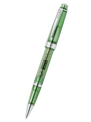 CROSS TRANSLUCENT GREEN RESIN w/CHROME BAILEY LIGHT ROLLERBALL PEN #AT0745-19