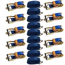 10X Ratchet Straps 10Metre 50mm 5T Heavy Duty Claw Hook Lorry Cargo Lashing