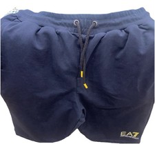 NWT EMPORIO ARMANI MEN'S NAVY BERMUDA DRAWSTRING LOGO SHORTS SZ XXL