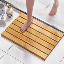 Bamboo Non Slip Waterproof Mat for Shower, Poolside, Spa, Camping 24 x 16