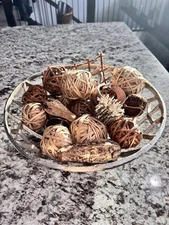 Decorative Balls Bowl Fillers Set Of 21 Home Decor Wood Twine