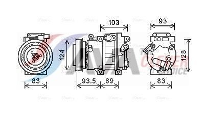 AVA Clever Choice Kompressor, Klimaanlage HYAK238 FüR Hyundai KIA-image
