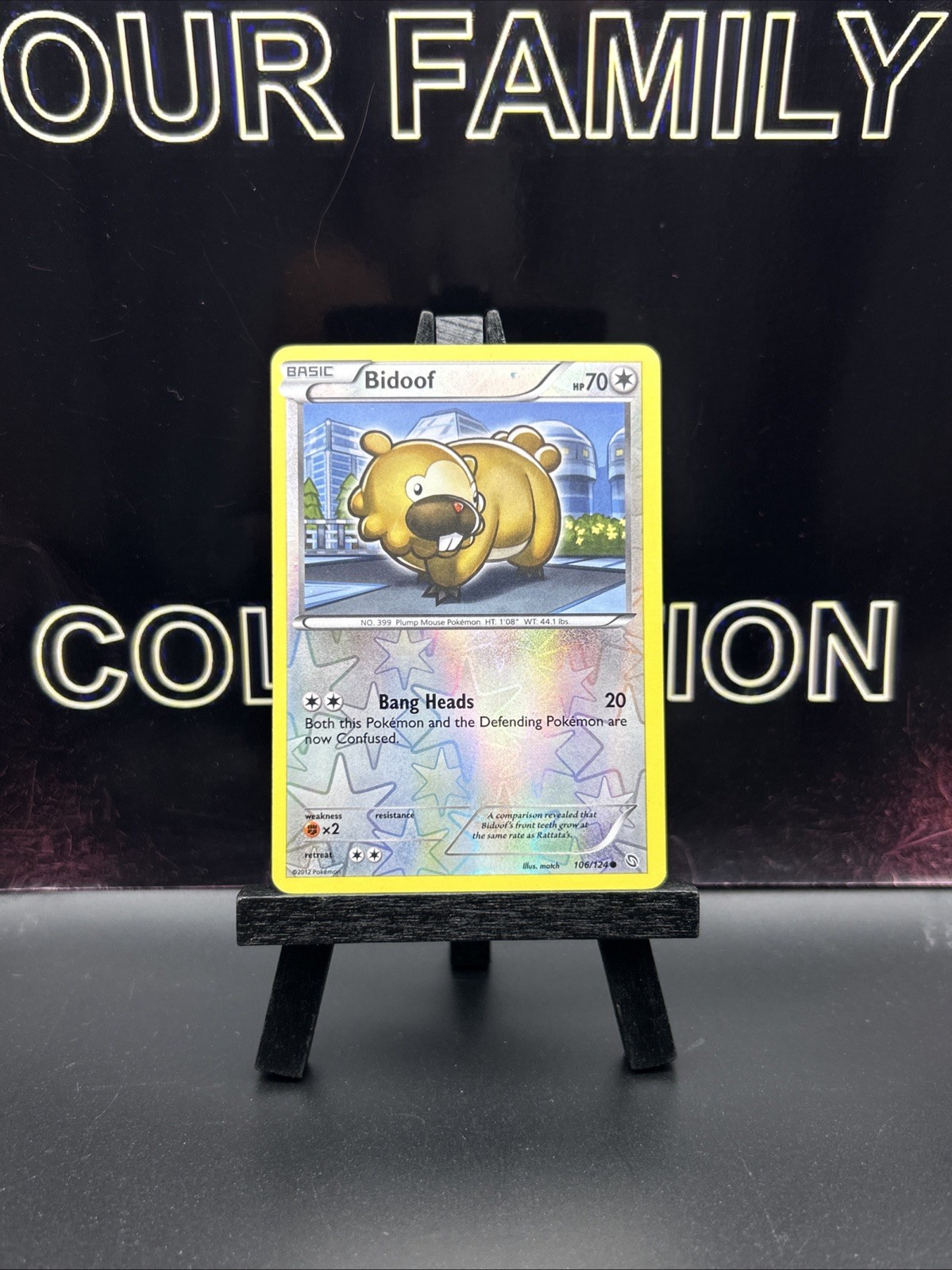 Pokemon TCG Bidoof 106/124 Dragons Exalted Reverse Holo LP