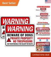 High-Visibility 2 Pack Beware of Dog Signs - Reflective Aluminum Design