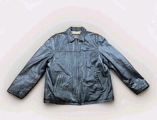 Columbia Brown Leather Flight Bomber Jacket Coat Insulated Full-Zip Vintage  XL