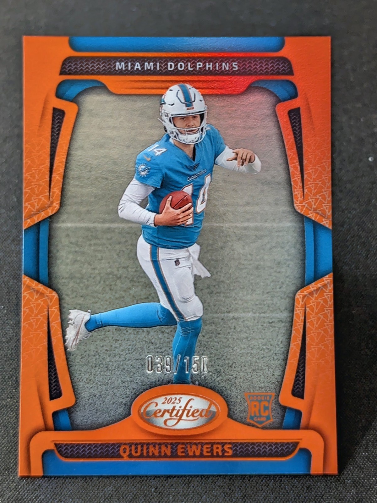 🔥Quinn Ewers /150 Mirror Orange (RC) -2025 Certified Football Miami #111