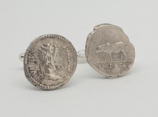 Historic ancient Roman coins Emperor Lucius Severus 193 AD silver coin cufflinks