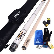 CUESOUL SOOCOO Series 58" 19oz Maple Pool Cue White CASE 12.75mm