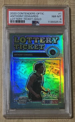 Anthony Edwards 2020 RC Gold Jersey Match (#1/10) Rookie Contenders Optic PSA 8