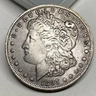 1891 Morgan Silver Dollar Old Coin American Currency Collectible
