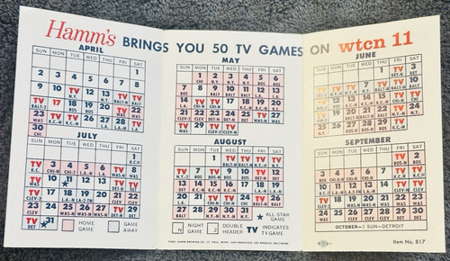 1961 Minnesota Twins Pocket Schedule Hamm’s Beer Met Metropolitan Stadium EX/NM - Picture 3 of 3