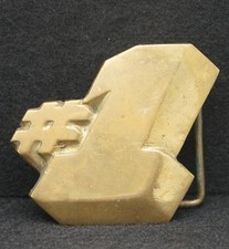 WC13119 AWESOME VINTAGE 1979   1   NOVELTY ARTWORK SOLID BRASS BELT BUCKLE