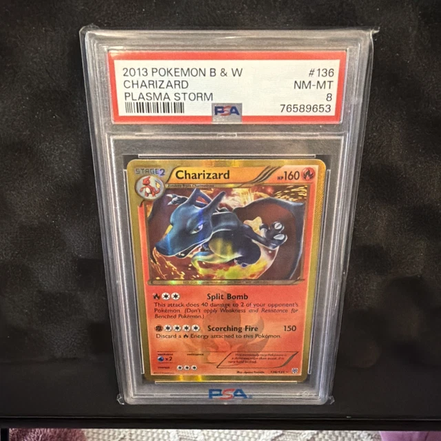 2013 Pokemon Black & White Plasma Storm #136 Charizard PSA 8