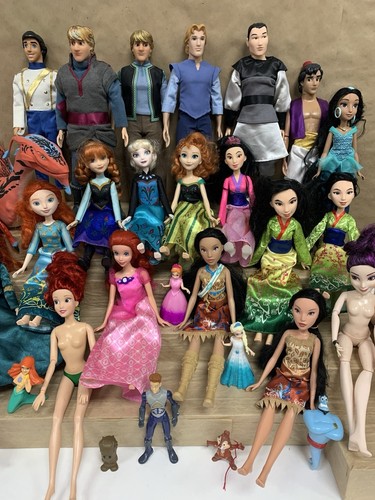 Enorme Lote Muñecas Disney Príncipe Princesa Sirena Congelada Mulan Alladin Pocahontas - Imagen 4 de 20