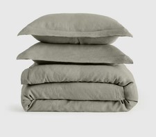 NWOT Quince Linen Double Flange Duvet 2 Shams Willowleaf 2 Shams