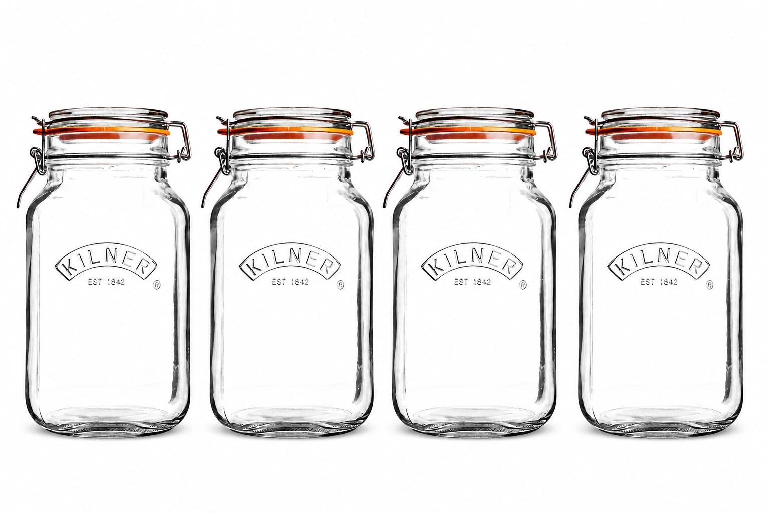 Kilner Square Storage Jars 1.5 Litre Kliptight Airtight Preserve Kitchen Jars
Opens in a new window 