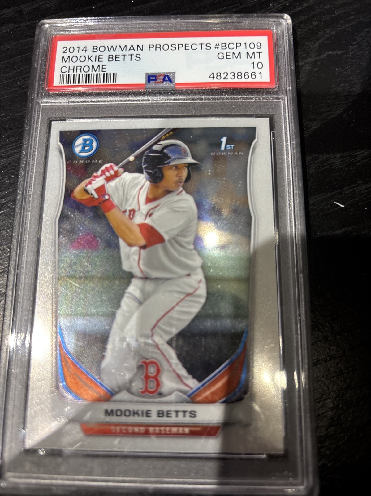 2014 Bowman - Prospects Chrome Mookie Betts #BCP109 (RC)  PSA-10