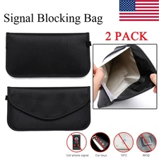 2 Pack Bag Cell Phone Signal Blocker Shielding Case for Wallet RFID Protection