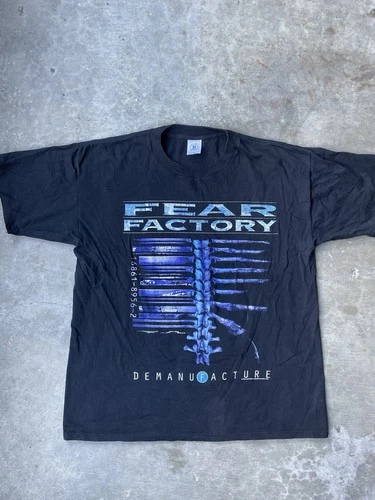 Vintage 1990s Fear Factory Industrial Metal Band T-Shirt 1990s vintage concert t-shirt, vintage, single stitch, B+ condition