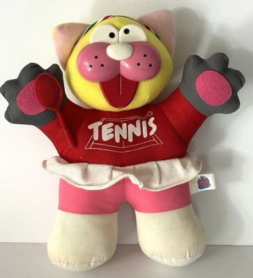 Vintage Tennis Cat S.O.S Good Stuff Plush Plastic Face Kitty
