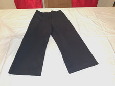 Quince Ultra Stretch Ponte Cropped Wide Leg Pants Womens Navy Size 10
