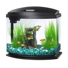 Aqueon MiniBow 5 Gallon Aquarium Kit   LED, SmartClean, Black, Fish Tank