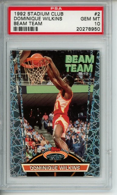 1992-93 Stadium Club Dominique Wilkins #2 Beam Team PSA 10 Gem Atlanta Hawks HOF