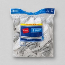 PACK of 11 Hanes Boys' Crew Socks Pack, Socks for Boys Size Large Size 3-9
