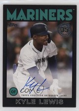 2021 Topps 1986 Baseball Series 2 Black 187/199 Kyle Lewis #86A-KLE Auto 0zs1