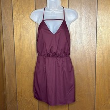 TOBI Dress Women S Burgundy Halter Mini Backless Y2K Fairy Coquette Date Night