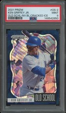 2021 Prizm Ken Griffey Jr. Old School Navy Blue Cracked Ice #14/25 PSA 9 (MINT)