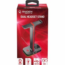 Subsonic Raiden Dual stand for 2 gaming headsets with LED and 2 USB ports PC NEW