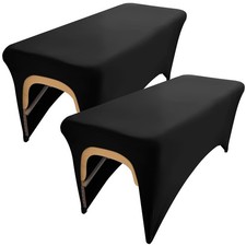 KIDOACOW Black Massage Table Cover Protector Cut-Out 6FT 72"X30" 2 Pcs
