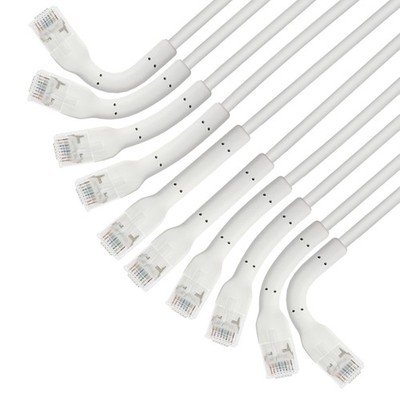 CAT6 U/UTP FLEXIBOOT SLIM NETWORK PATCH CABLE, 14 FT., WHITE, 10-PACK