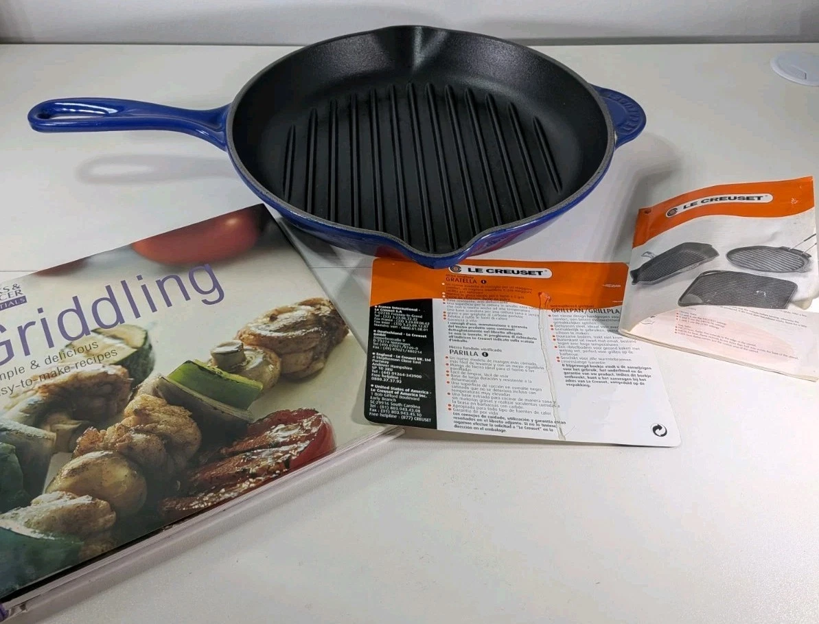 Le Creuset Frying Pan Cast Iron Griddle Skillet Grill Blue 26cm Made In France
Opens in a new window