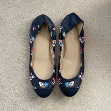 Coach Camilla Navy Blue Floral Ballet Flats Size 11 