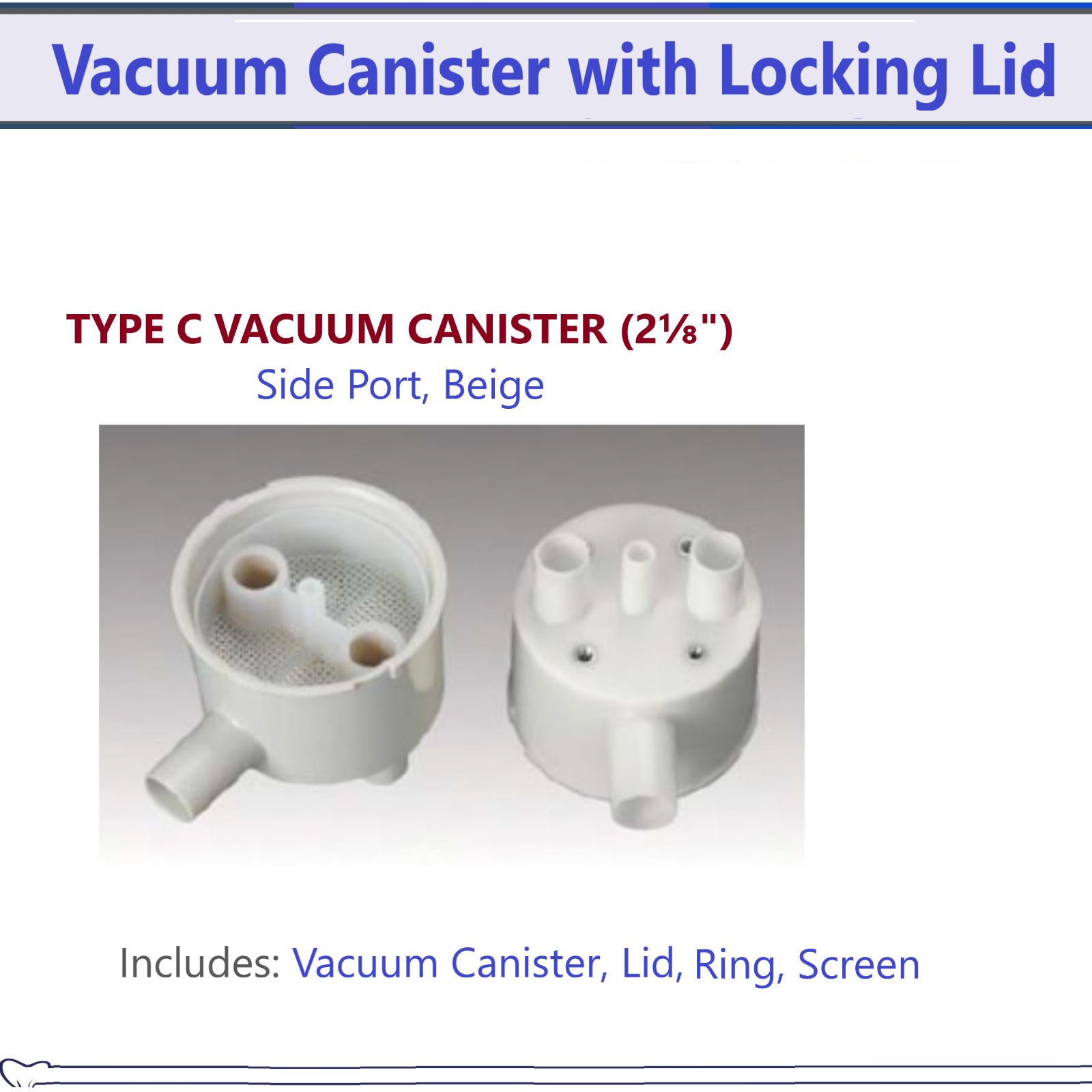 Dental Vacuum Canister, Bracket Mounted Dental Vacuum Trap DCI 5860