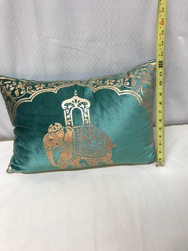 Unbranded Elephant Print Teal Blue Throw Pillow Velvet Covers Cover Bedroom - Picture 3 of 6