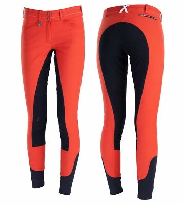 Zweifarbige Damenreithose mit dehnbarem Vollbesatz – sportlich & bequem Gr. 40