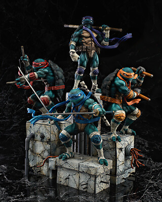 TMNT statue figure diorama STL file for 3d printing 