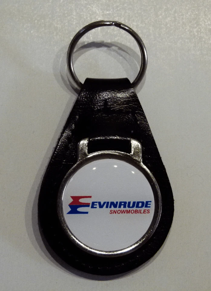 Reproduction Vintage Evinrude Snowmobile Medallion Style Leather Keychain (036)