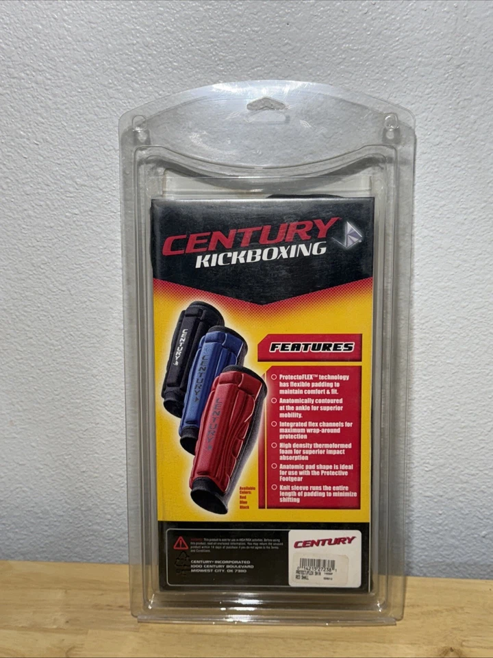 Espinilleras Century Kickboxing Protecto FLEX Talla Adulto S Rojo Foto 3 de 4