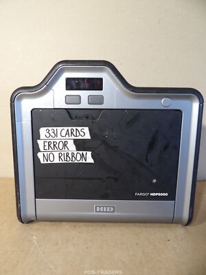 HID FARGO HDP5000 Color Card Printer 300dpi LAN - 311 CARDS - ERROR / NO RIBBON