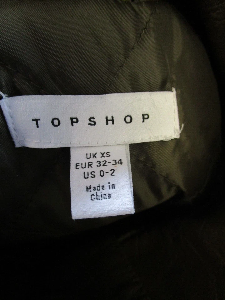 Topshop Jacket Womens Xs Us 0-2 Brown Faux Leather Vintage Look - Image 4 of 4